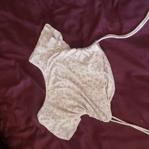 Cropped shirt with flowers on it